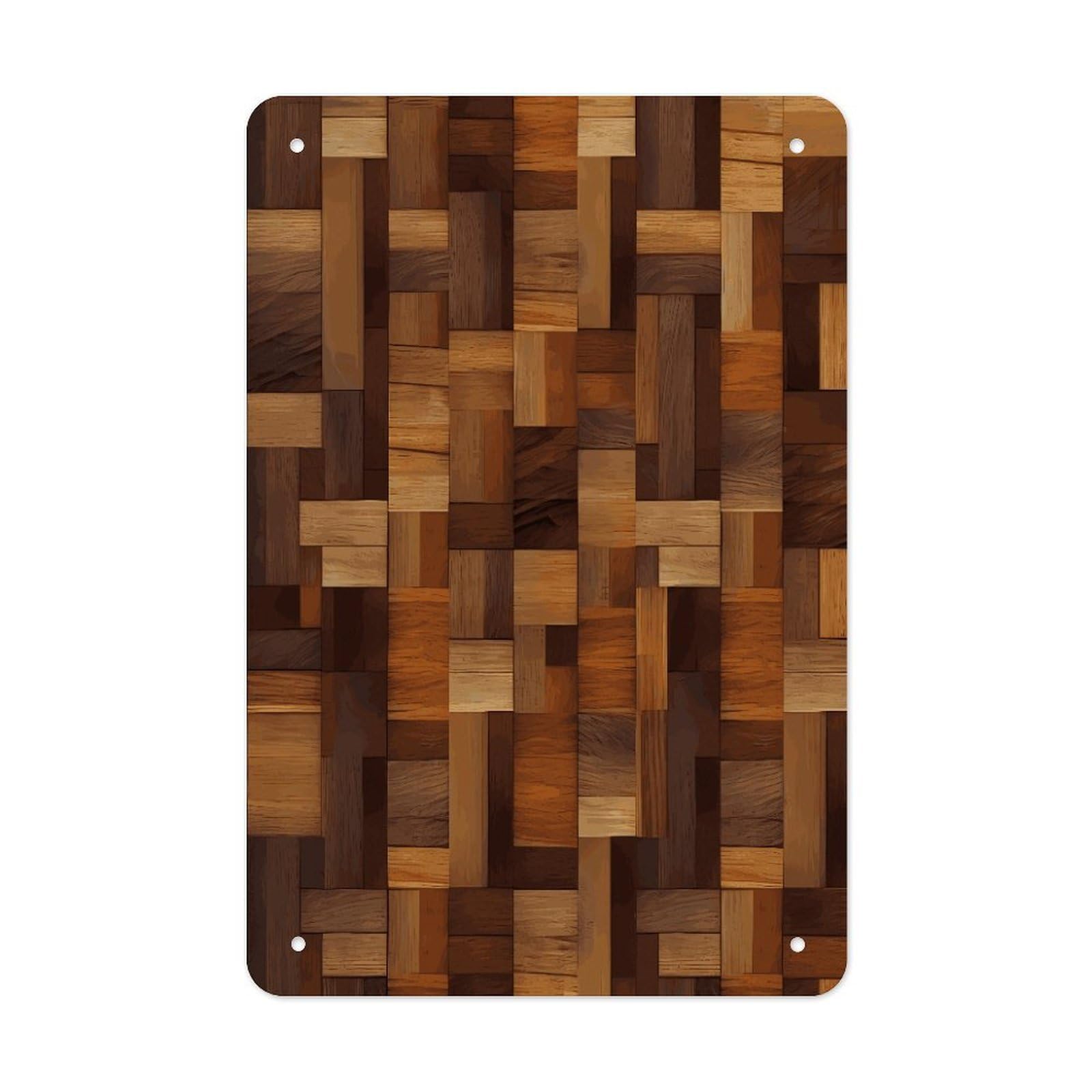 LDGSUPH Wood Wall Art Prints Folded Edge Iron Sheet Painting with Holes for Wall Prints Decorative Picture Metal Signboard Decor Painting for Outdoor Indoor Wall Decor