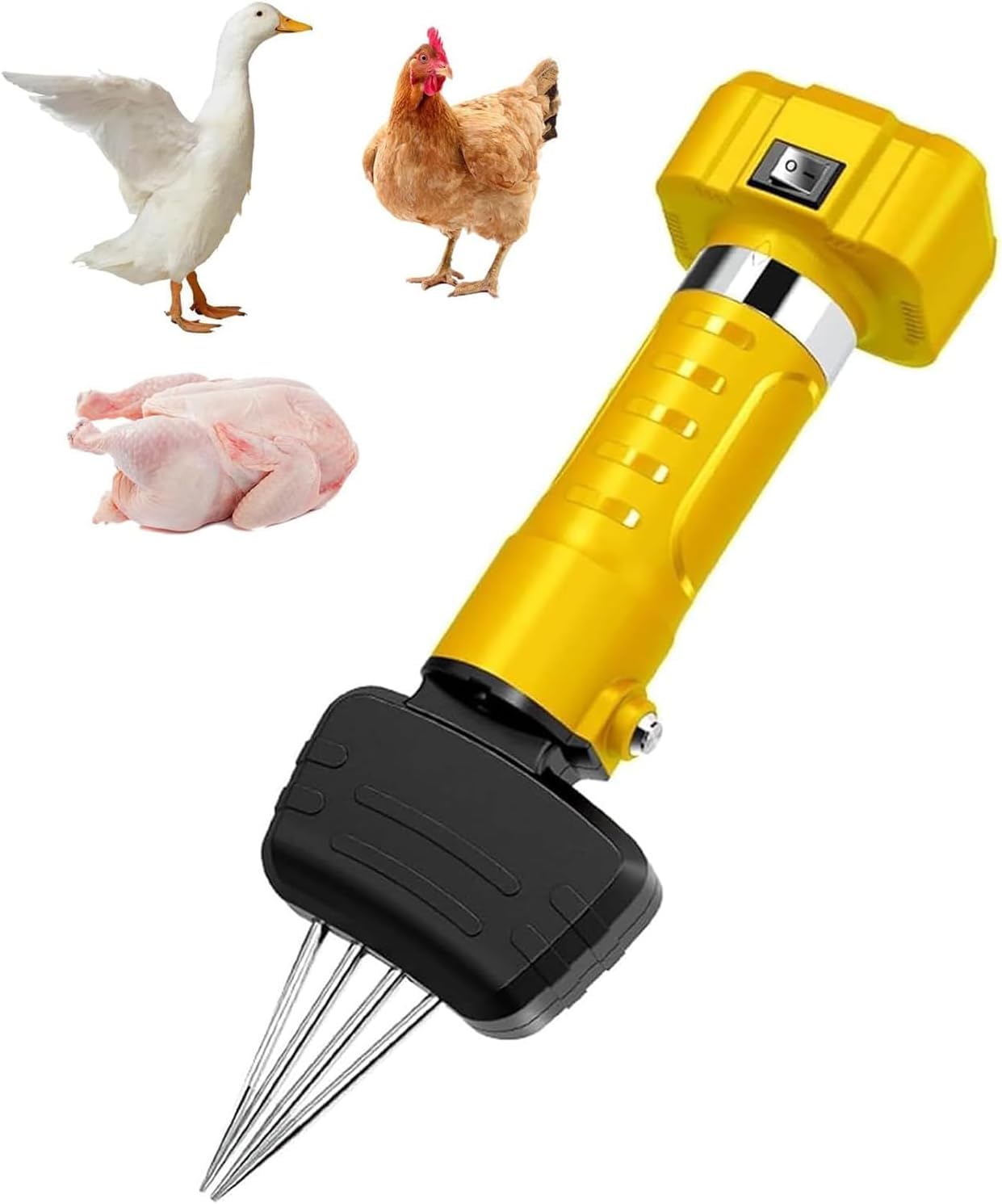 MiBoce Electric Poultry Plucking Device, Handheld Chicken Plucker Machine, 4 Axis Hair Removal, Adjustable Cone Head, Waterproof Design, Easily & Quickly Removes Fine Hair, For Geese, Chickens, And