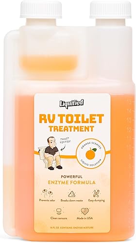 Miniatura 45 de Liquified RV Toilet Treatment - Digestor para tanque de retención de aguas negras, eliminador de olores, aroma naranja, Matts RV Reviews, 32 onzas