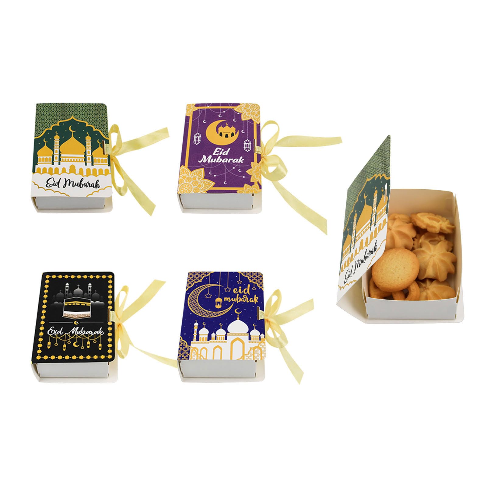 Torebki na słodycze, Pudełko Na Przysmaki Do Pakowania Uroczystości Festiwalowych Dekoracje Imprezowe Eid(Black)