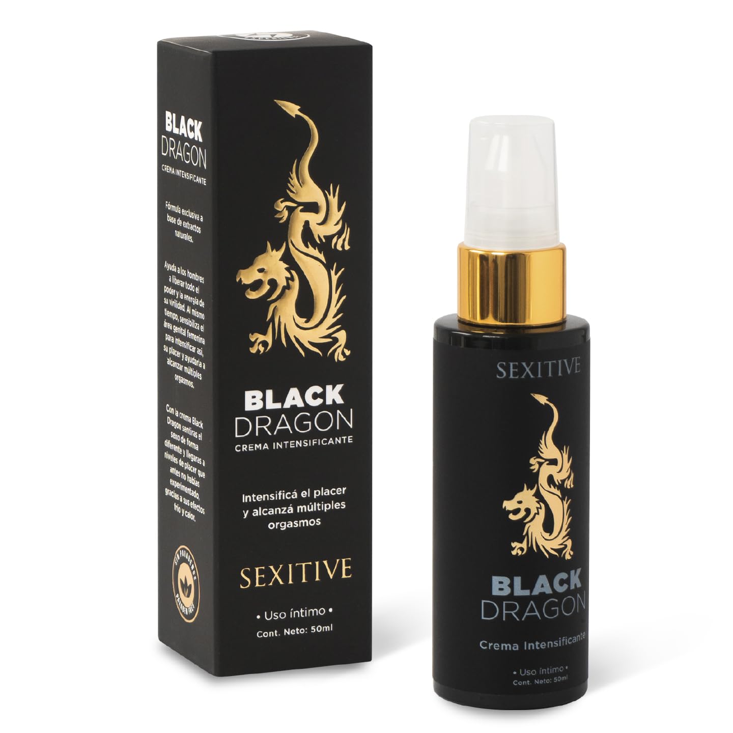 Crema potenciadora de la erección BLACK DRAGON. Efecto Frio-Calor. Más resistencia y virilidad. Mejora el rendimiento sexual masculino con erecciones más intensas y duraderas - 50ml