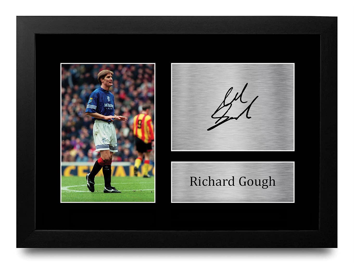HWC Trading A4 FR Richard Gough Rangers 9 in a Row Captain Gifts Printed Signed Autograph Picture for Fans and Supporters - A4 Framed
