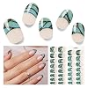 Semi Cured Gel Nail Strips, 30pcs Gel Nail Wraps, Easy to Apply, 2 Weeks Long Lasting Cyan Butterfly Magic