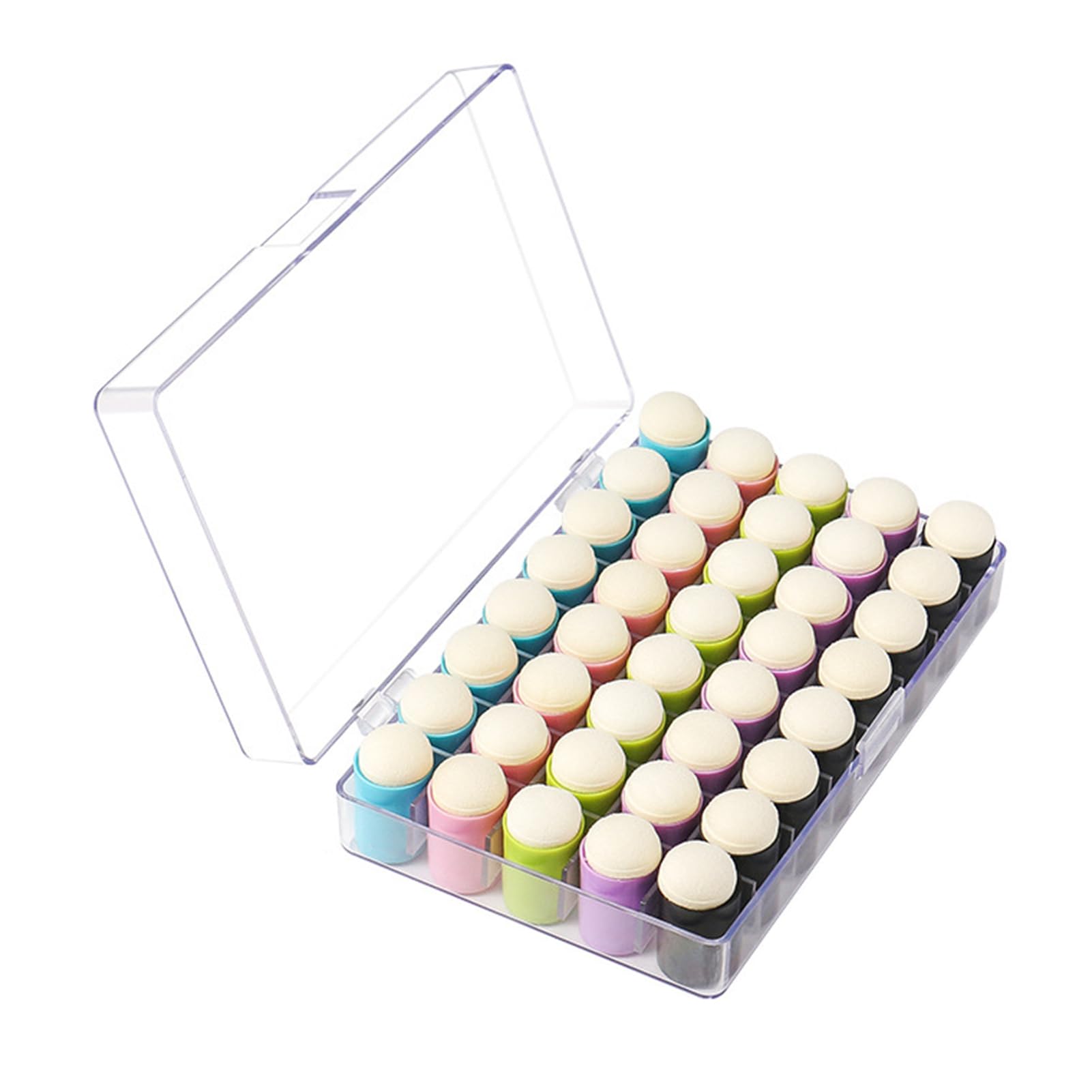 Esponjas para Dedos juego de 40 pinceles de espuma con estuche de PVC para mezcla de tinta