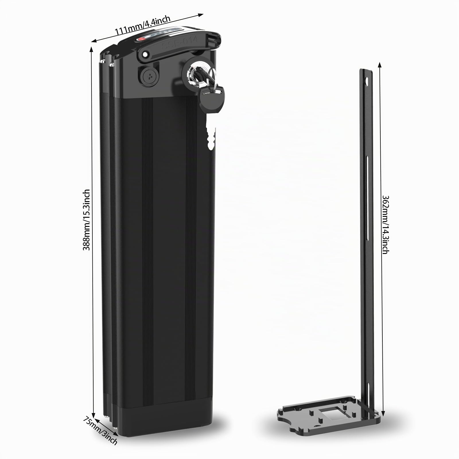 Yasco 36 V 15 Ah Ebike batteria al litio rimovibile con caricatore, kit di conversione della batteria della bici elettrica di grande capacità (36 V 15 Ah)