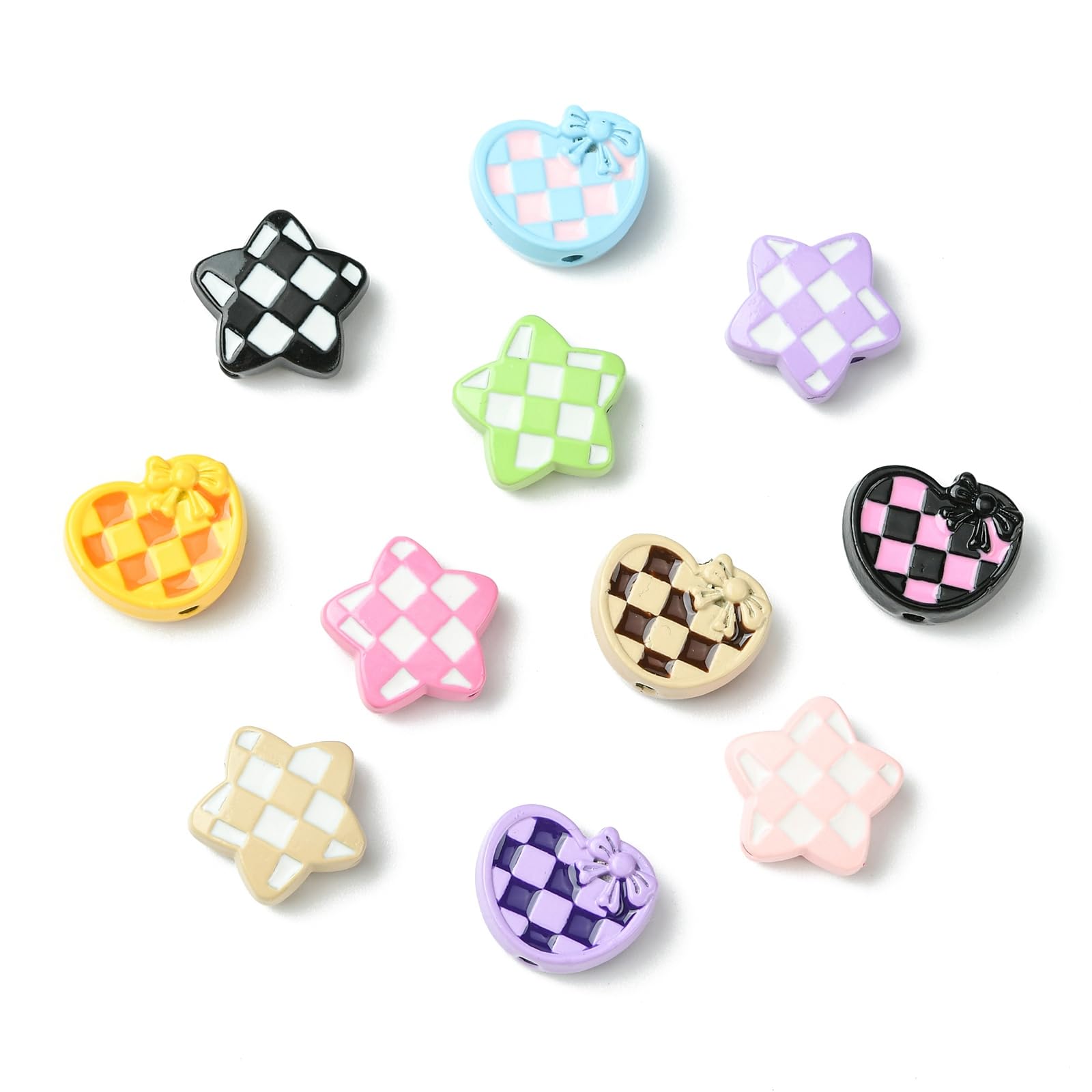 Perles d'espacement cœur et étoile KitBeads pour création de bijoux et bracelets - 8