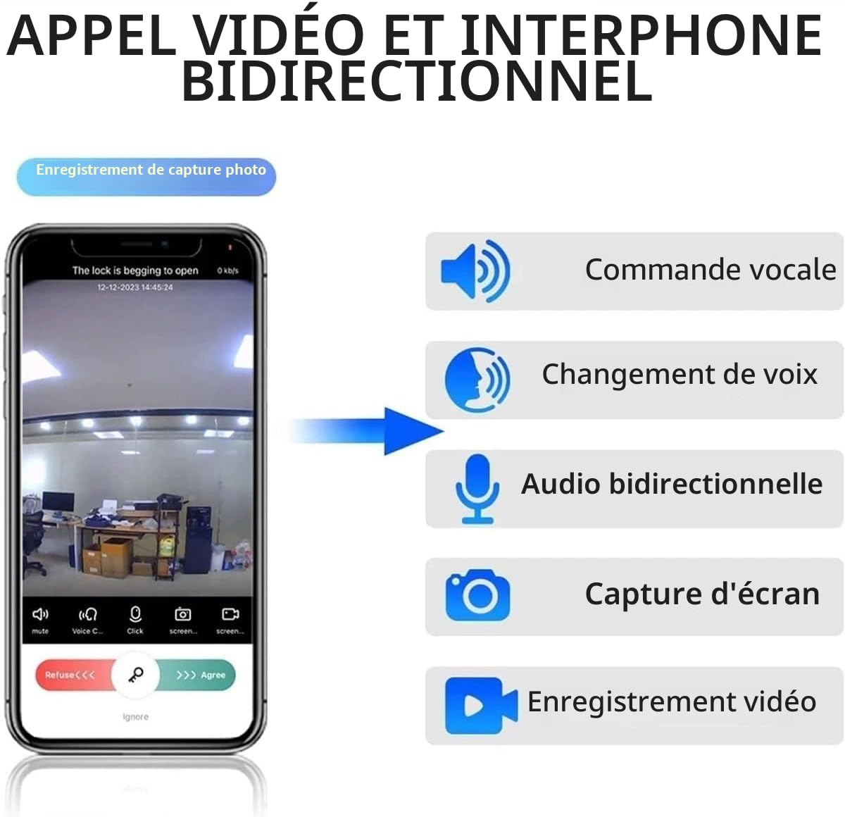 OZPPM Serrure De Porte Intelligente À Reconnaissance Faciale 3D, Numérique, D'entrée, Avec Caméra, Empreinte Digitale Et Codes D'accès