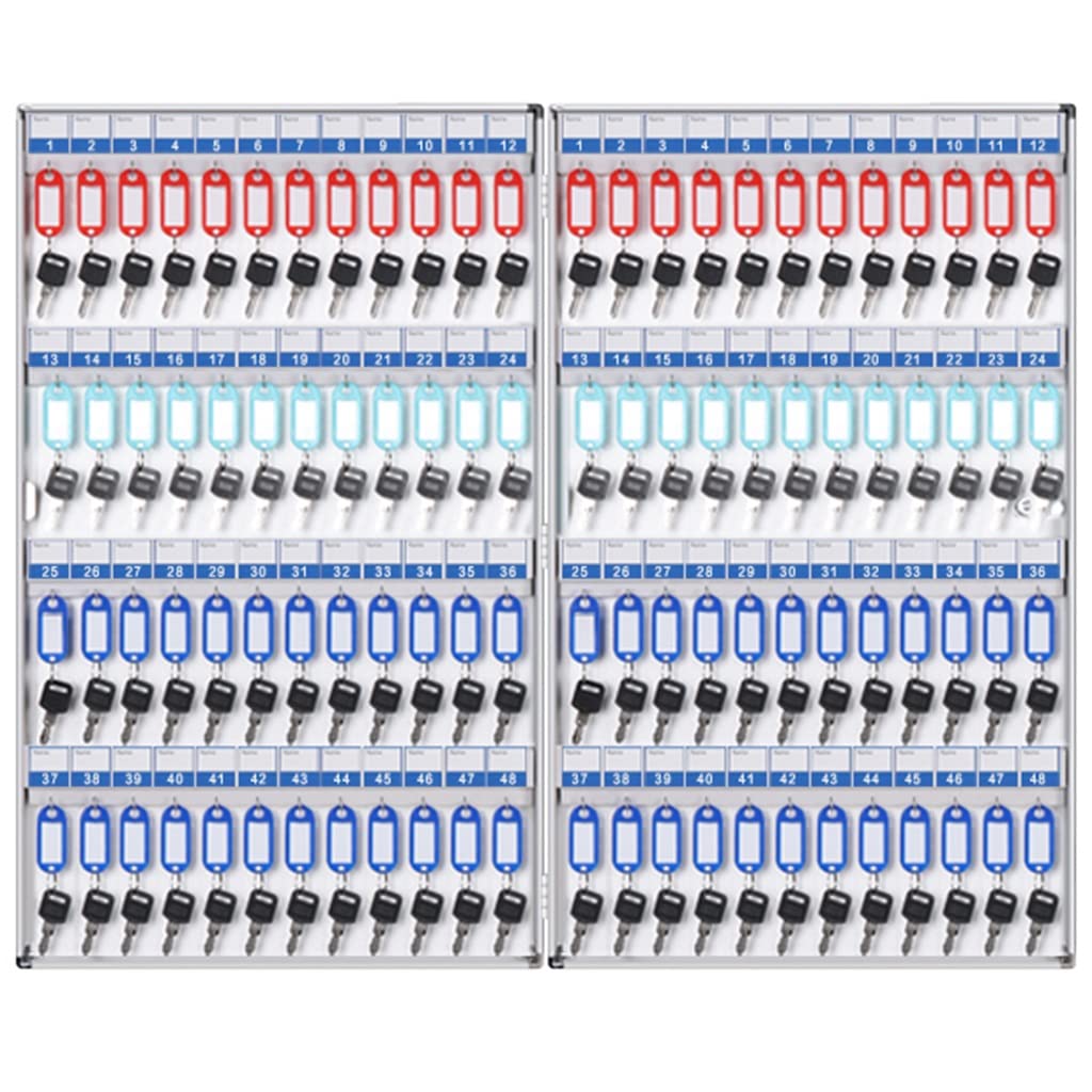 Kfgisd Silver Key Lock Organizer 72/96/120-Keys Large Capacity Storage Key Cabinet, Reasonable Zoning Of Real Estate Key Security Box ，Key Box(96 Keys)