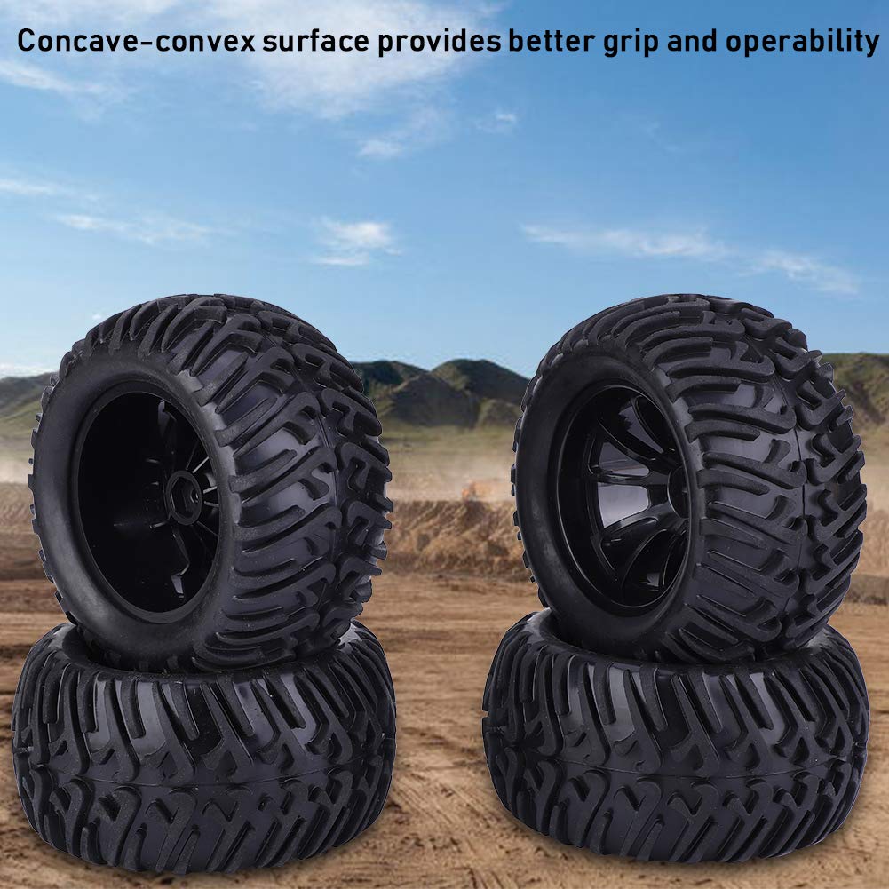 Dilwe RC Wheel Tire Super Grip 125 mm Y Type for 1/10 Remote Control Car Model (Black)