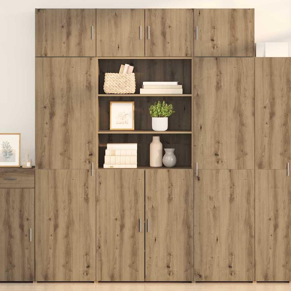 Aparador de roble Artisan 80x185 cm moderno mueble de salón de madera con armario y estantes