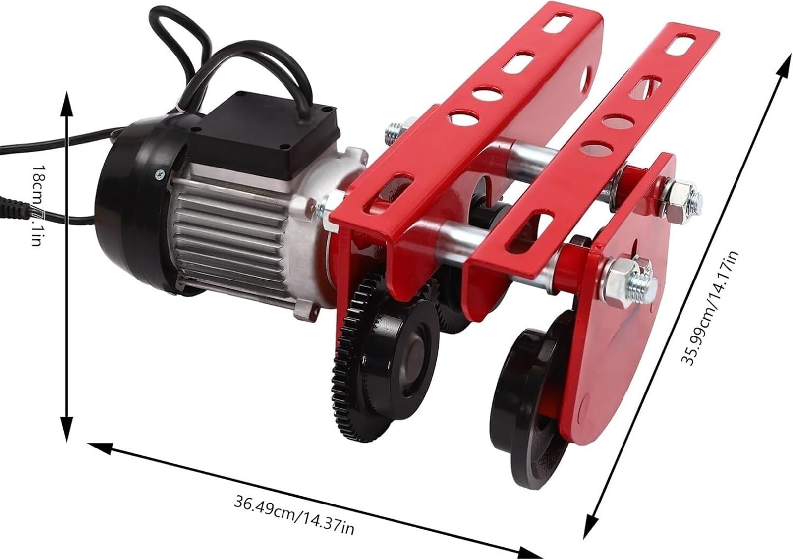 Polipasto Eléctrico Polipasto Eléctrico Del Torno 1T Polea Motor De Elevación Carga 370 W Ancho Ajustable 68-120 Cm