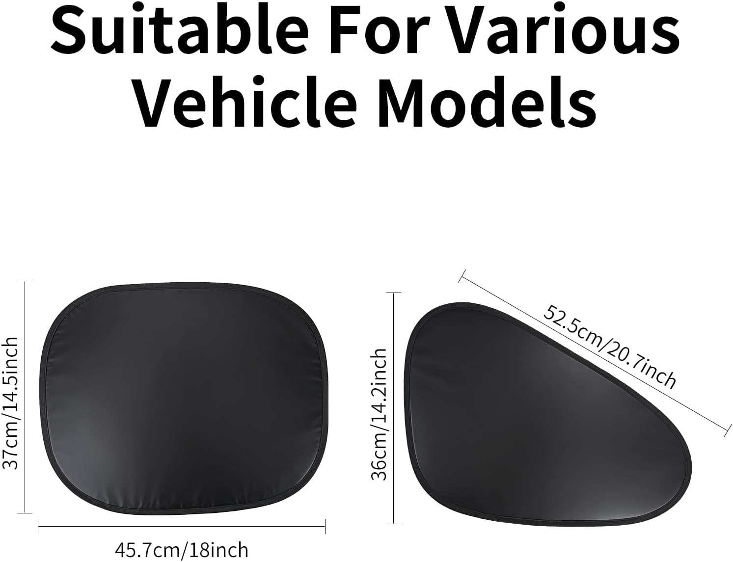 4pcs Car Window Shades, Electrostatic Adsorption Full Blackout Shades (2 Sizes) - 18.7 * 14.2in Front +17.3 * 14.3in Rear, UV Blocking for Baby/Family, Suitable for Daily Travel/Camping, Mesh