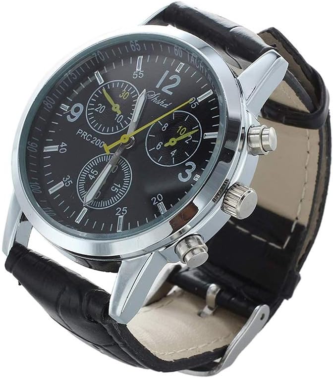 CDKJMen's Simple Style Business Watch Exquiiste Mini Focal Leather Quartz Wrist Watch Portable Festival Gift