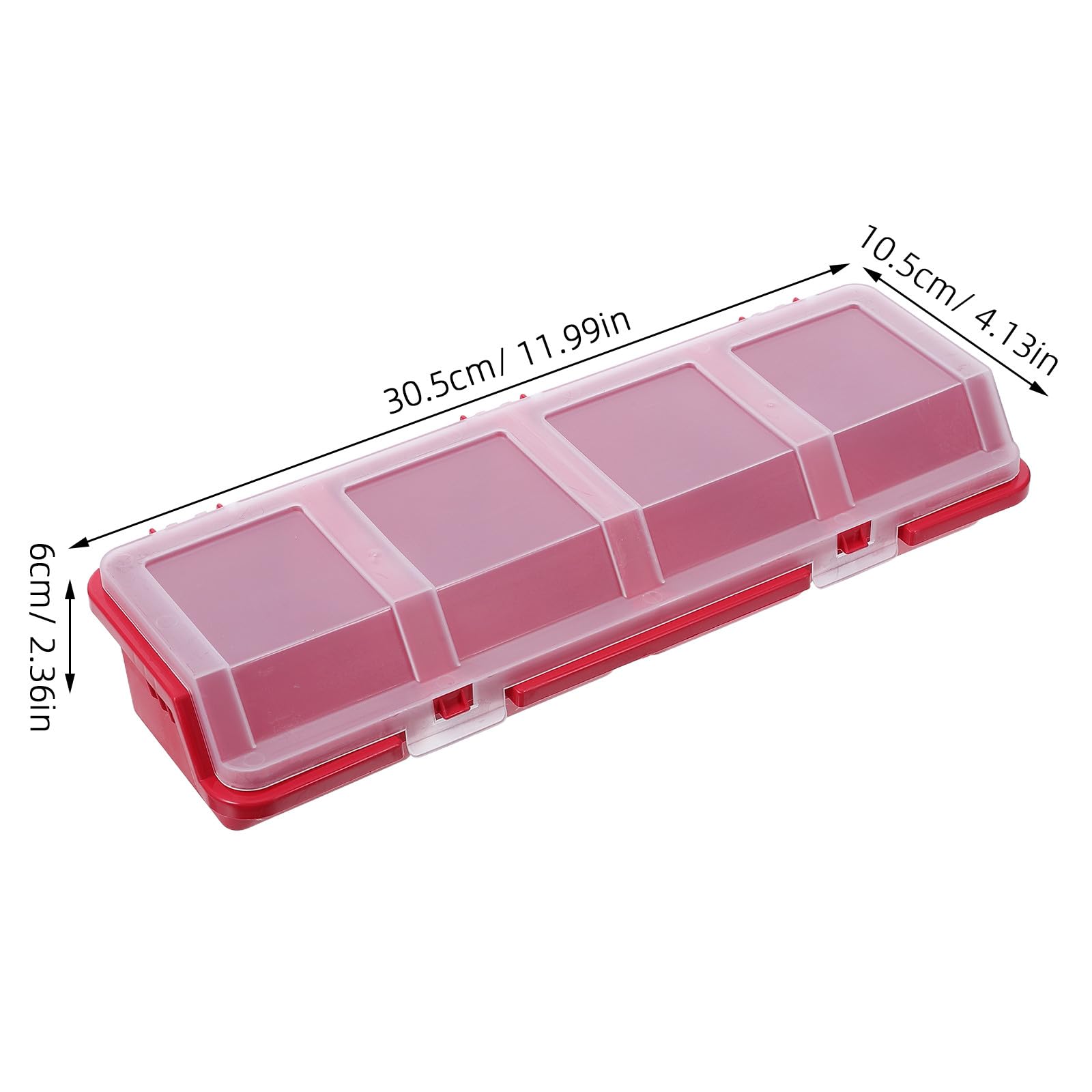 Set di 4 organizer per piccoli componenti - Valigetta portatile per riporre ferramenta con 4 divisori, coperchio trasparente e cassetta degli attrezzi per viti, bulloni, chiodi, elementi di
