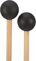 Shappy Rubber Bell Mallets for Glockenspiel & Xylophone - 15 Inch Wooden Handle Pair, Durable Black Percussion Sticks