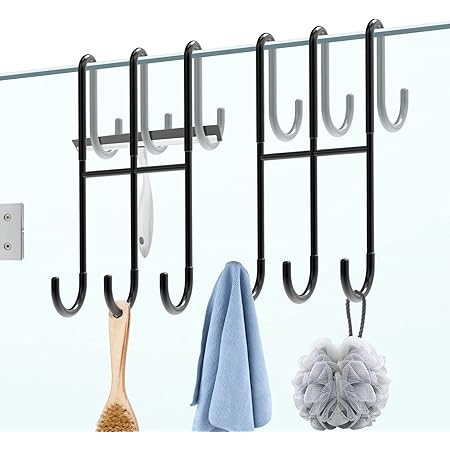 Amazon.com: Over Shower Glass Door Hook, 2 Pack Gold Stainless Steel ...