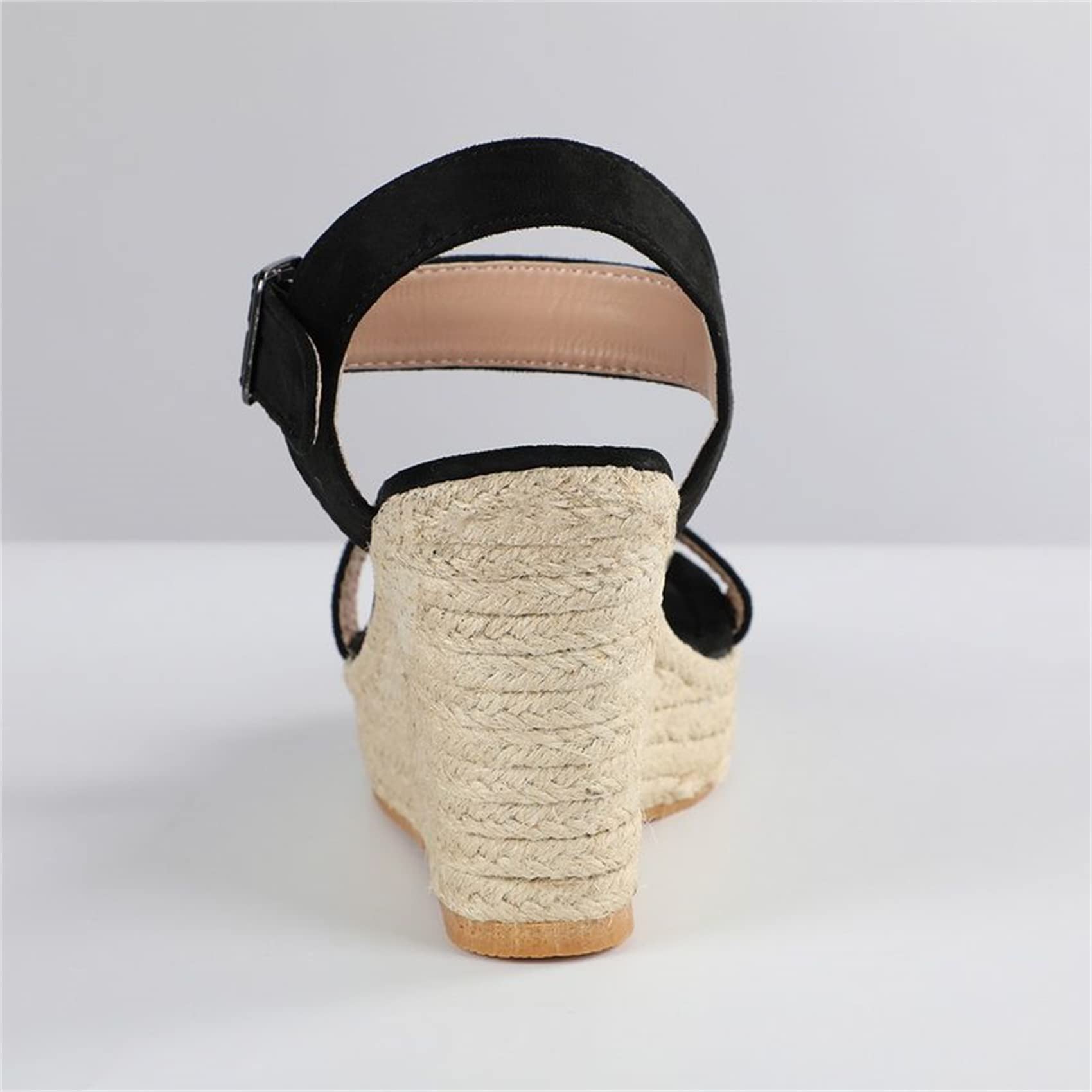 Sandali da Donna Eleganti Sandali Estivi con Plateau Espadrillas Sandali con Tacco Alto Sandali Casual Cinturino alla Caviglia Tacco Pendente Punta Aperta Scarpe Romane, US4.5/EU35