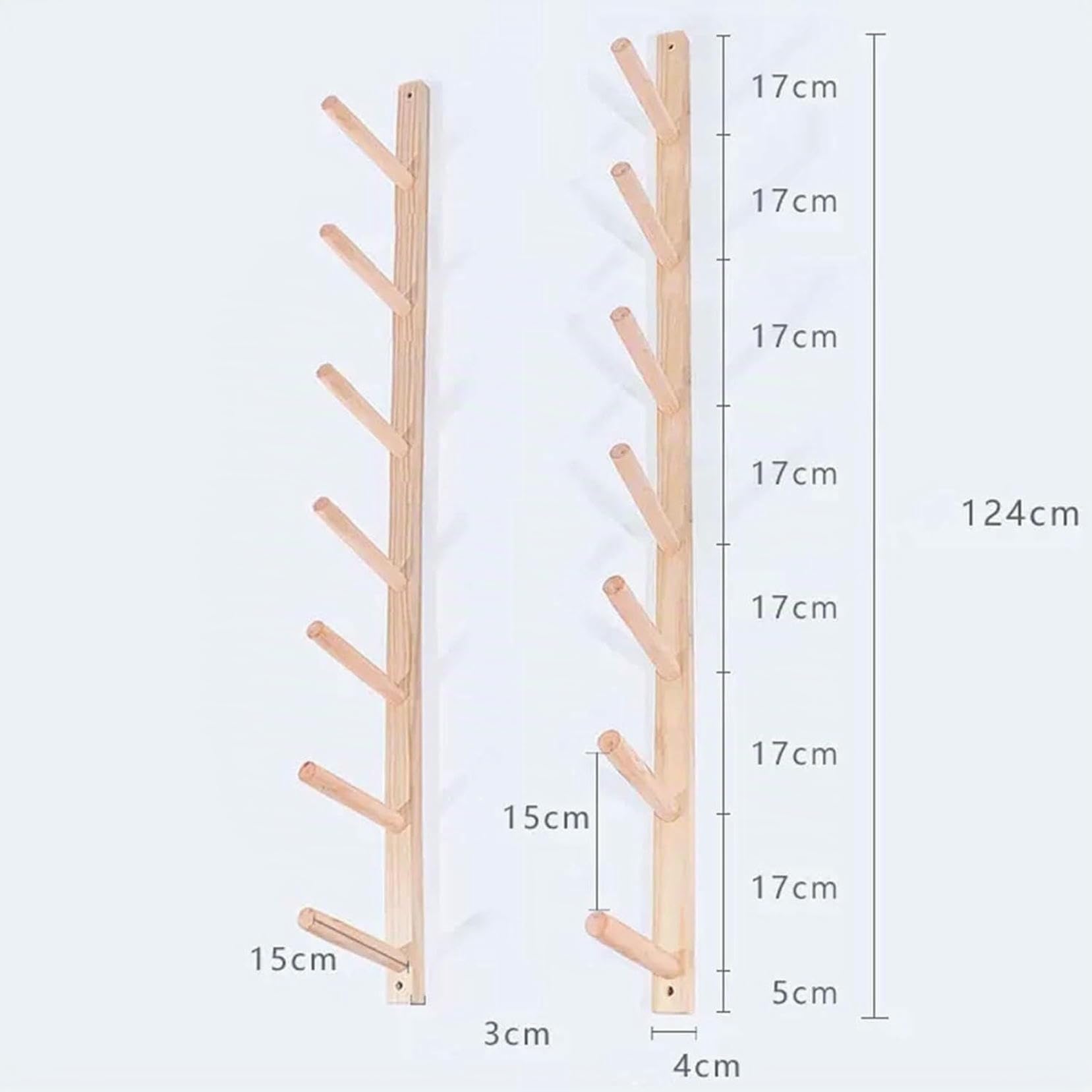 Organizador de Gimnasio Soporte de Pared for Esterilla de Yoga, de 2 a 9 Niveles, de Madera, for Rodillos de Espuma y esterillas de Yoga para Estudio de Yoga en casa~/