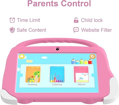 Miniatura 5 de Aheadthink Tableta para niños de 8 pulgadas 4GB RAM 32GB ROM Expansión de 512GB, con estuche protector de silicona, cámara dual, para educación y