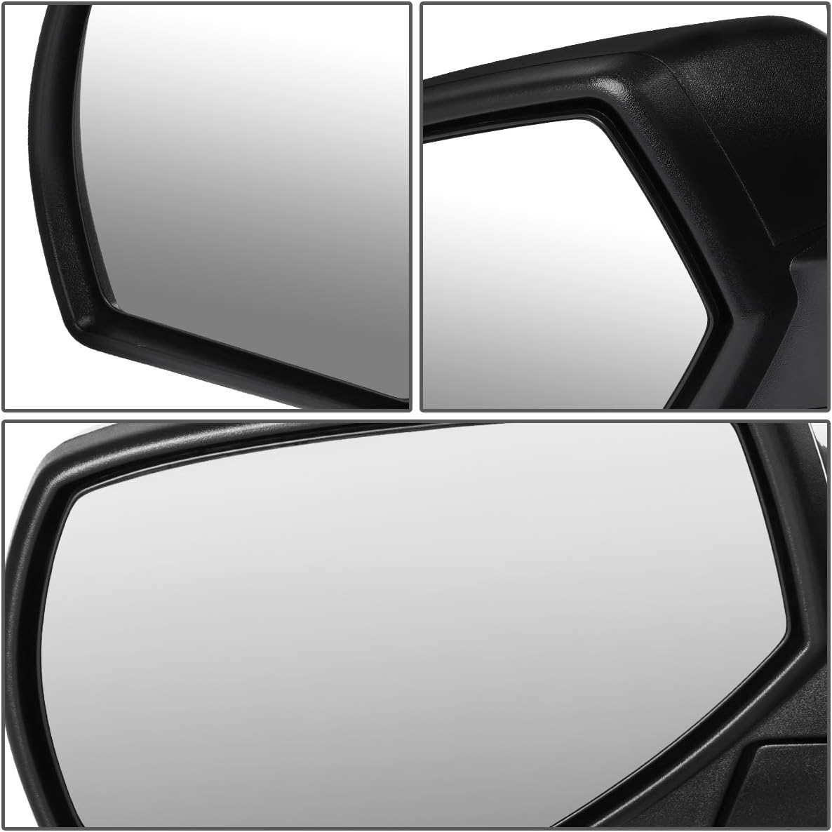 DNA Motoring TWM-050-T111-BK-L Left Side Powered+Heated Foldable Rear View Towing Mirror Compatible With 14-18 Silverado/Sierra 1500