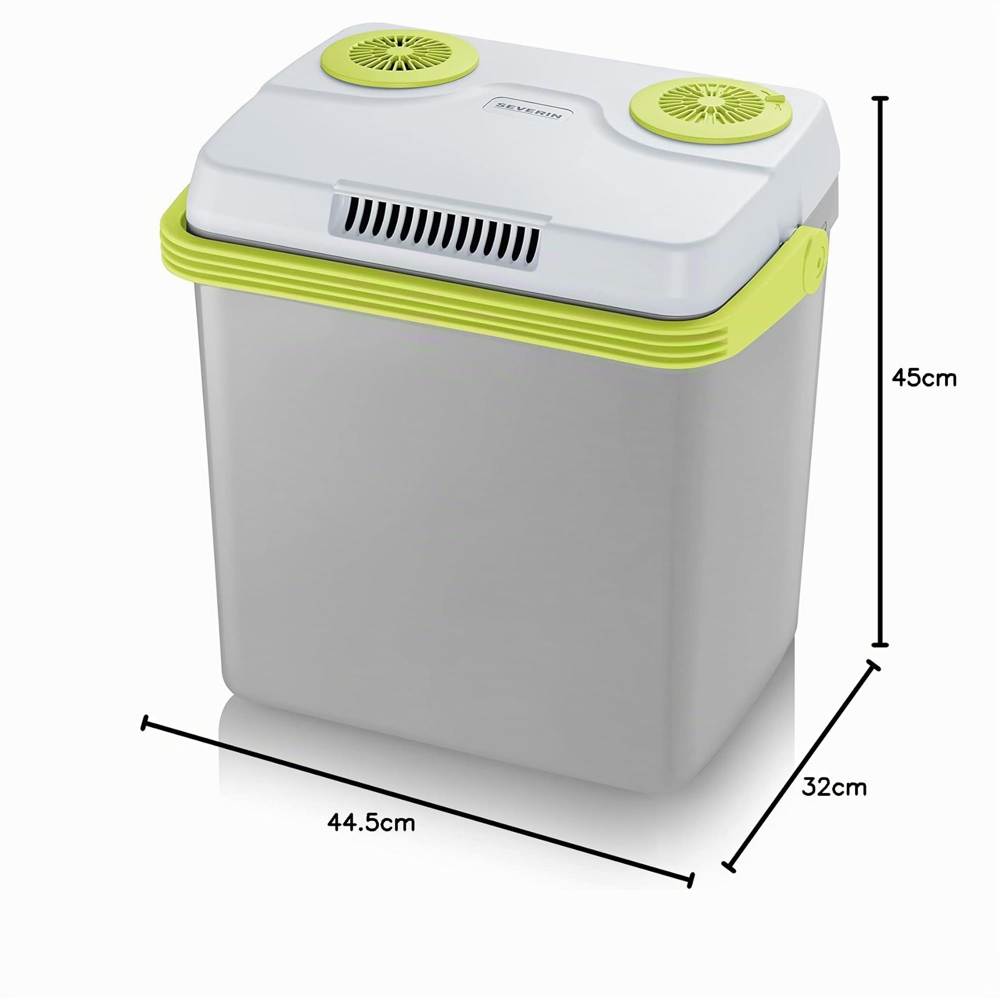 SEVERIN Frigorifero elettrico da 25 l, con innovativo cavo di collegamento USB per l'alimentazione esterna, KB 2925, Grigio/Verde
