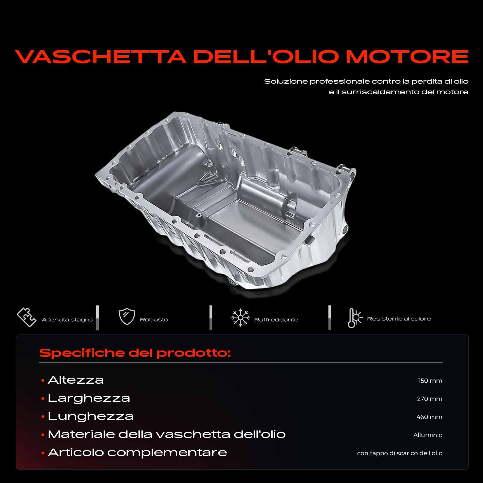 Frankberg Coppa dell'olio 9637605380 | Compatibile con: 807 E, C5 II Break RE_, 406 Pausa 8E/F, C5 I Break DE, C5 II RC_, 607 9D 9U, 406 8B, 406 Coupé 8C