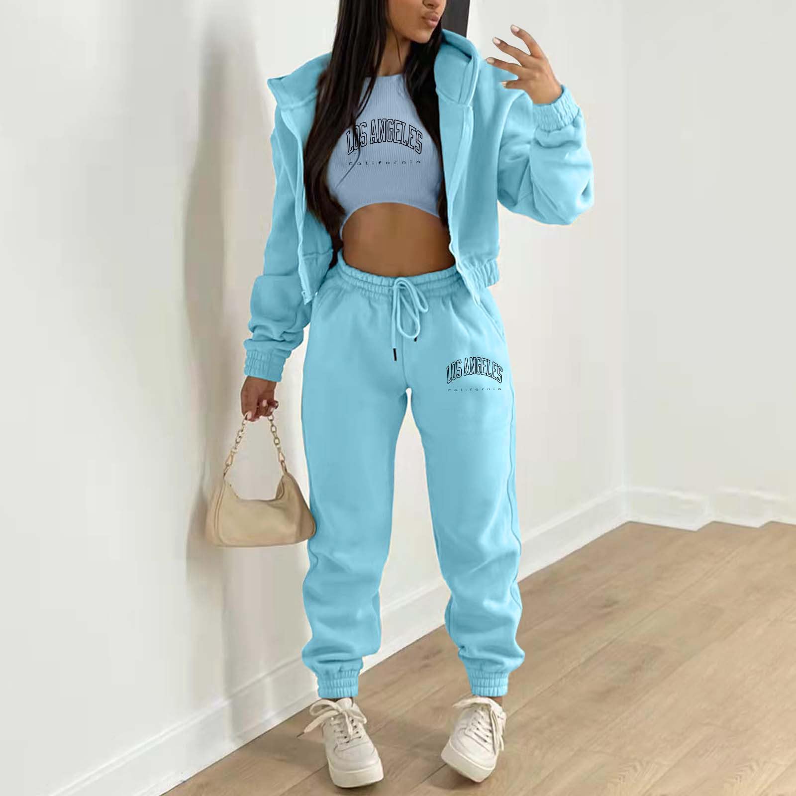 Tuta da donna 2 pezzi con cappuccio set autunno lettera con cappuccio abbigliamento da casa felpa e pantaloni della tuta Set di tute grafiche attive set joggers casual sportivo comodo allenamento,