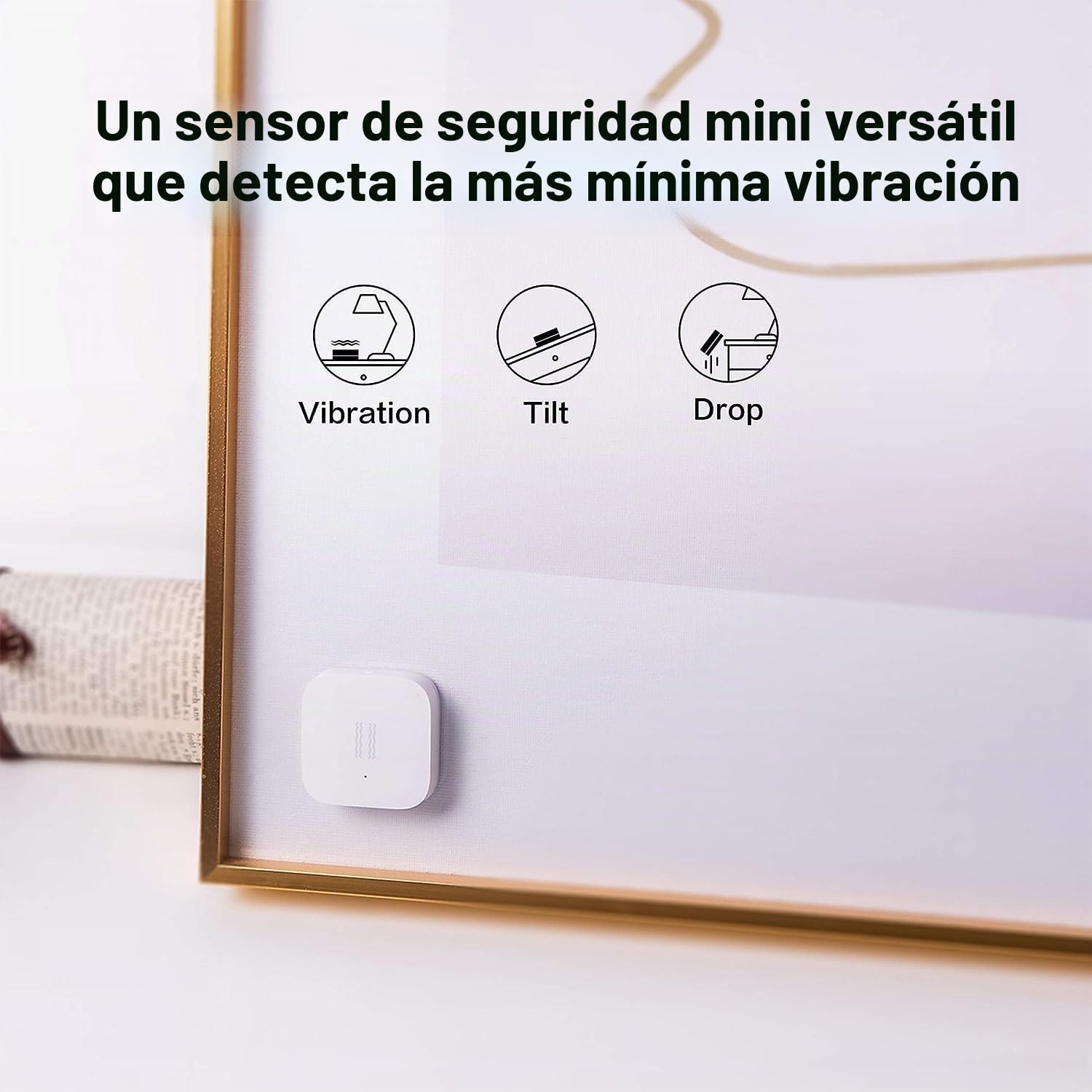 Aqara Sensor de Vibración, Requiere AQARA HUB, Conexión Zigbee, para Sistema de Alarma y Domótica, Mini Detector Inalámbrico de Rotura de Cristales, Compatible con Apple HomeKit e IFTTT