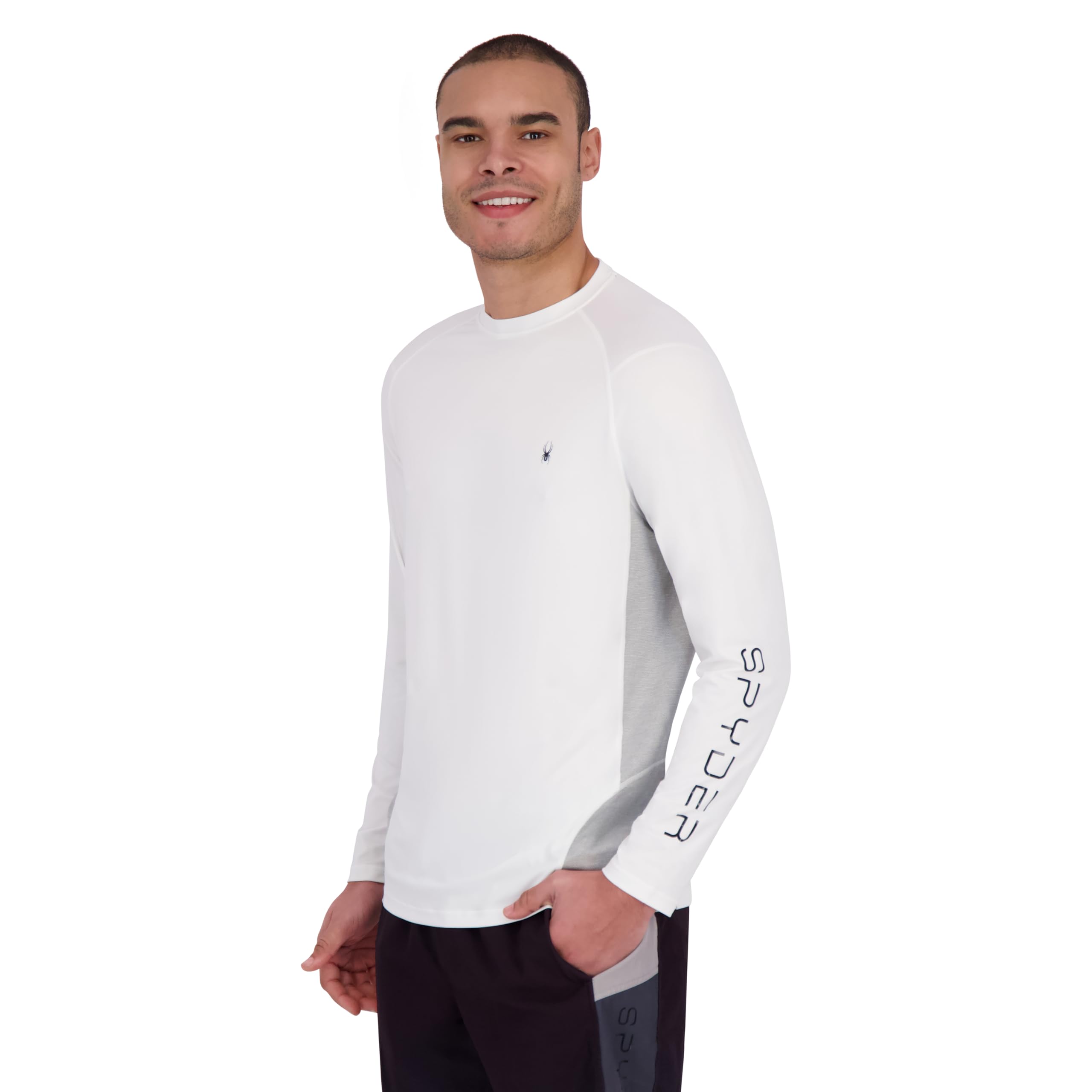 Spyder Herren Long Sleeve Rashguard – UPF+, Quick-Dry, Swim, Surfing, Hiking, Workouts Rash-Guard-Shirt