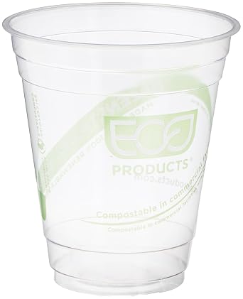 Eco-Products ECOEPCC12GSPK GreenStripe Cold Cups, Compostable Plastic PLA Pack of 50