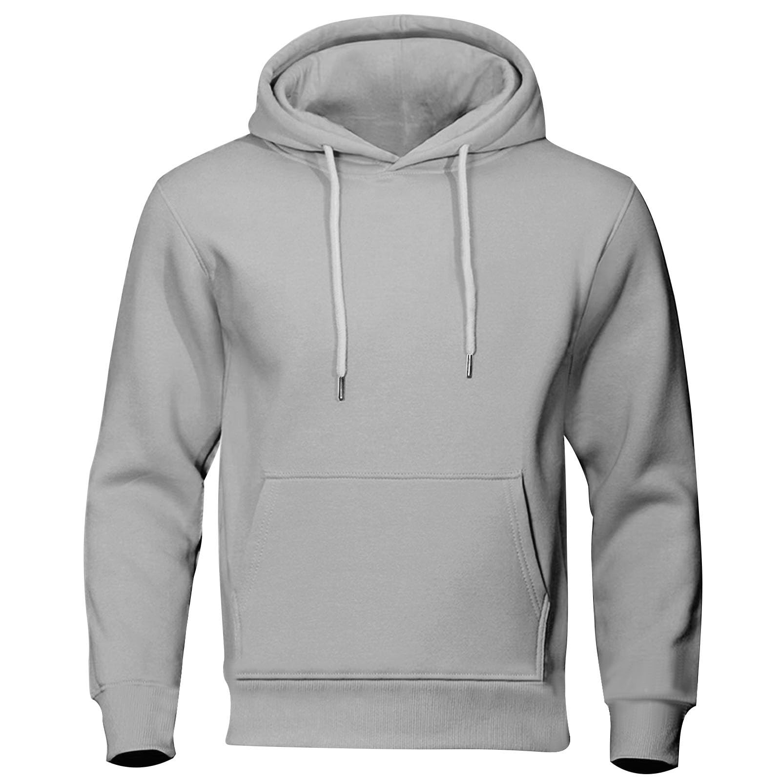 Mens Hoodies Lightweight Fashion Fleece Lined Hooded Sweatshirt Long Sleeve Gym Casual Pullover with Kangaroo Pocket — view 7