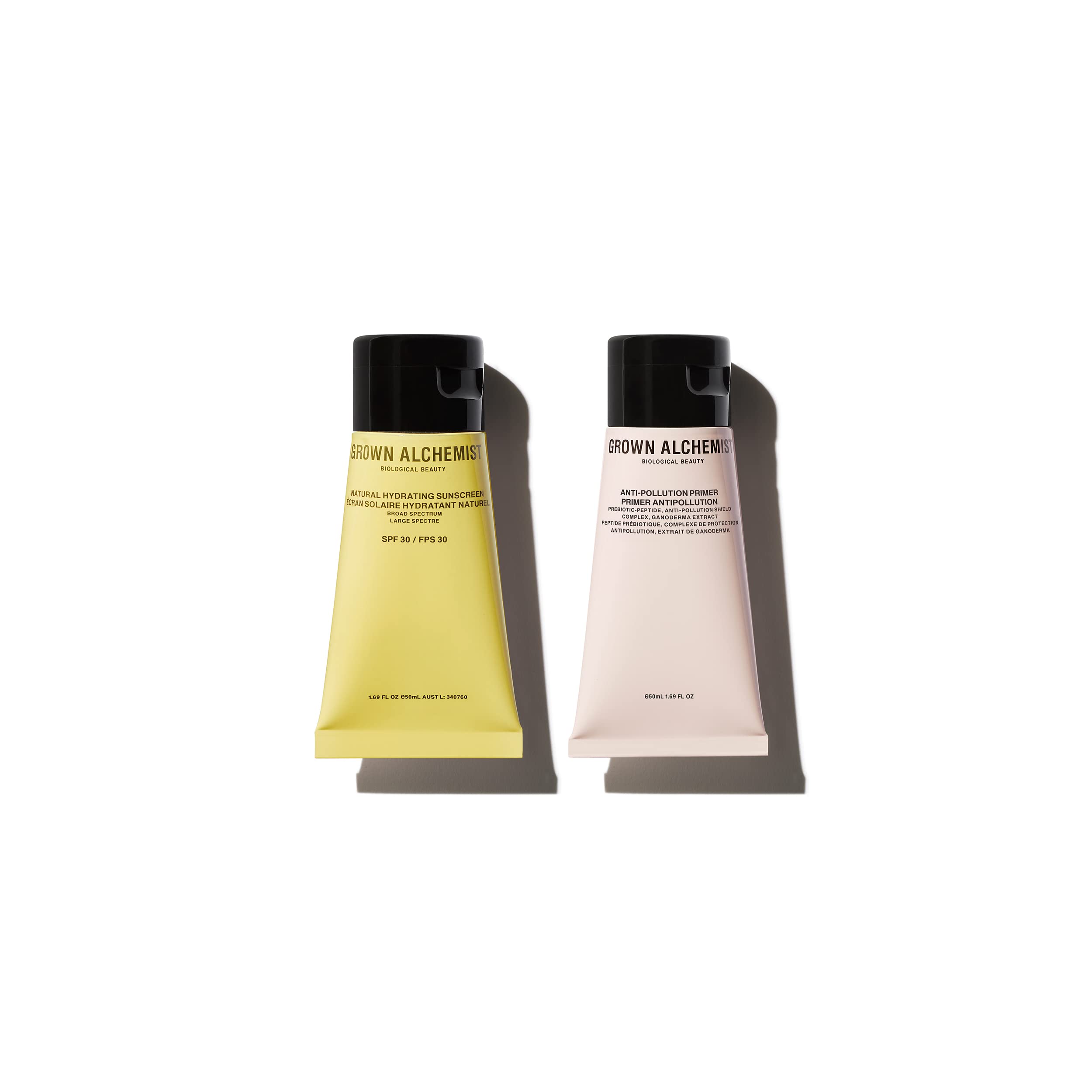 Grown Alchemist Kit de protección solar con protección anticontaminación y protección solar hidratante natural ultrabrillante - Crema ligera que potencia la hidratación - Para todo tipo de pieles