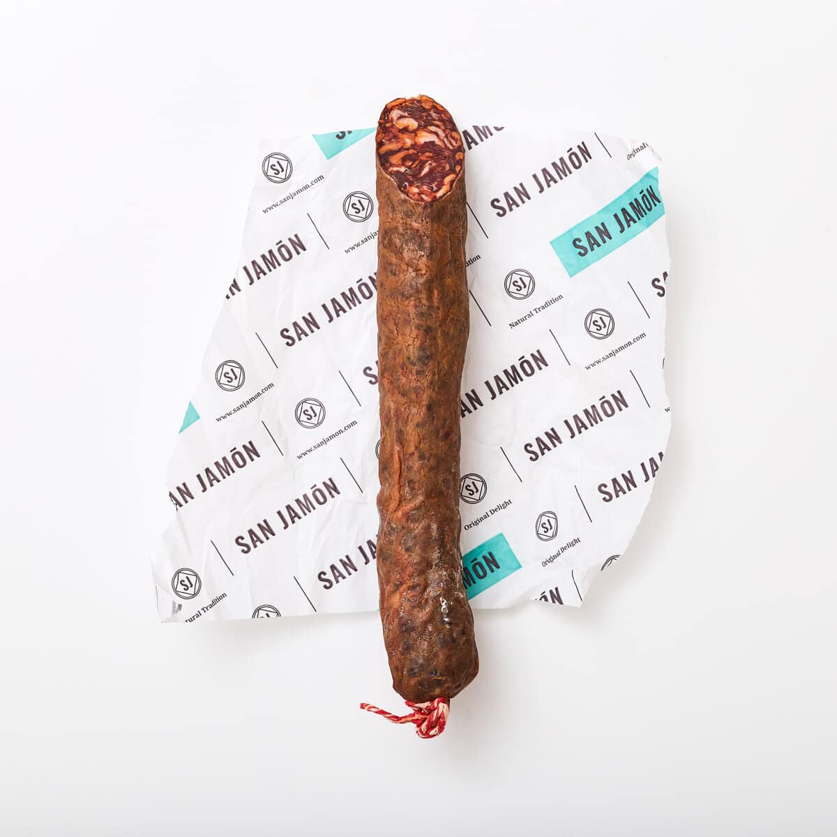 SAN JAMÓN. Chorizo Cular 100% Ibérique de Fabrication Artisanale. Saucisse Séchée et Emballée sous Vide. Morceau Entier de Chorizo Ibérique de Bellota de 600 gr.
