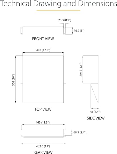 Miniatura 6 de StarTech.com Estante de gabinete de red de 2U de 19 pulgadas y 2 postes – Bandeja voladiza de montaje central de 20 pulgadas de profundidad para