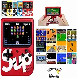 Mini Video Game Portátil Retrô Sup Game Box Plus – Console Portátil com Tela LCD, 400 Jogos Clássicos Anos 80 e 90, Bateria Recarregável, Conexão TV AV para Jogadores