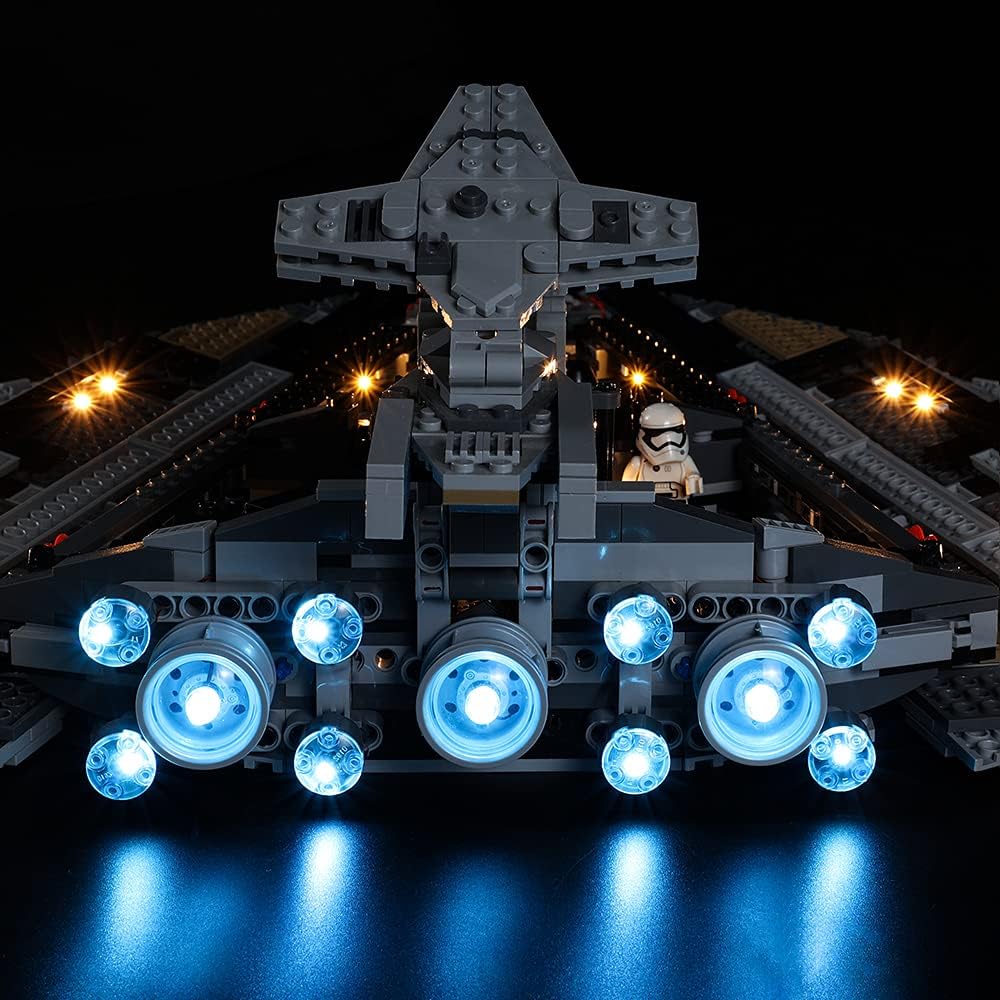 Kyglaring Led Lighting Kit for Star Wars Episode VIII First Order Star Destroyer -Light Sets Compatible with 75190 Building Set- Not Include The Model(Standard Version)
