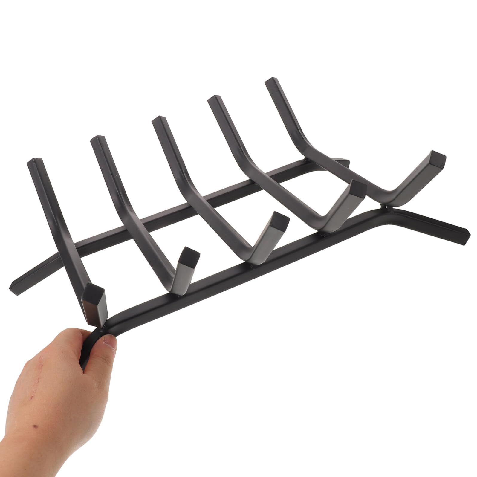 NUOBESTY Portalegna con in Metallo Nero Resistente Struttura Robusta e Facile, Design e Minimalista per a Termocamino e Caminetti