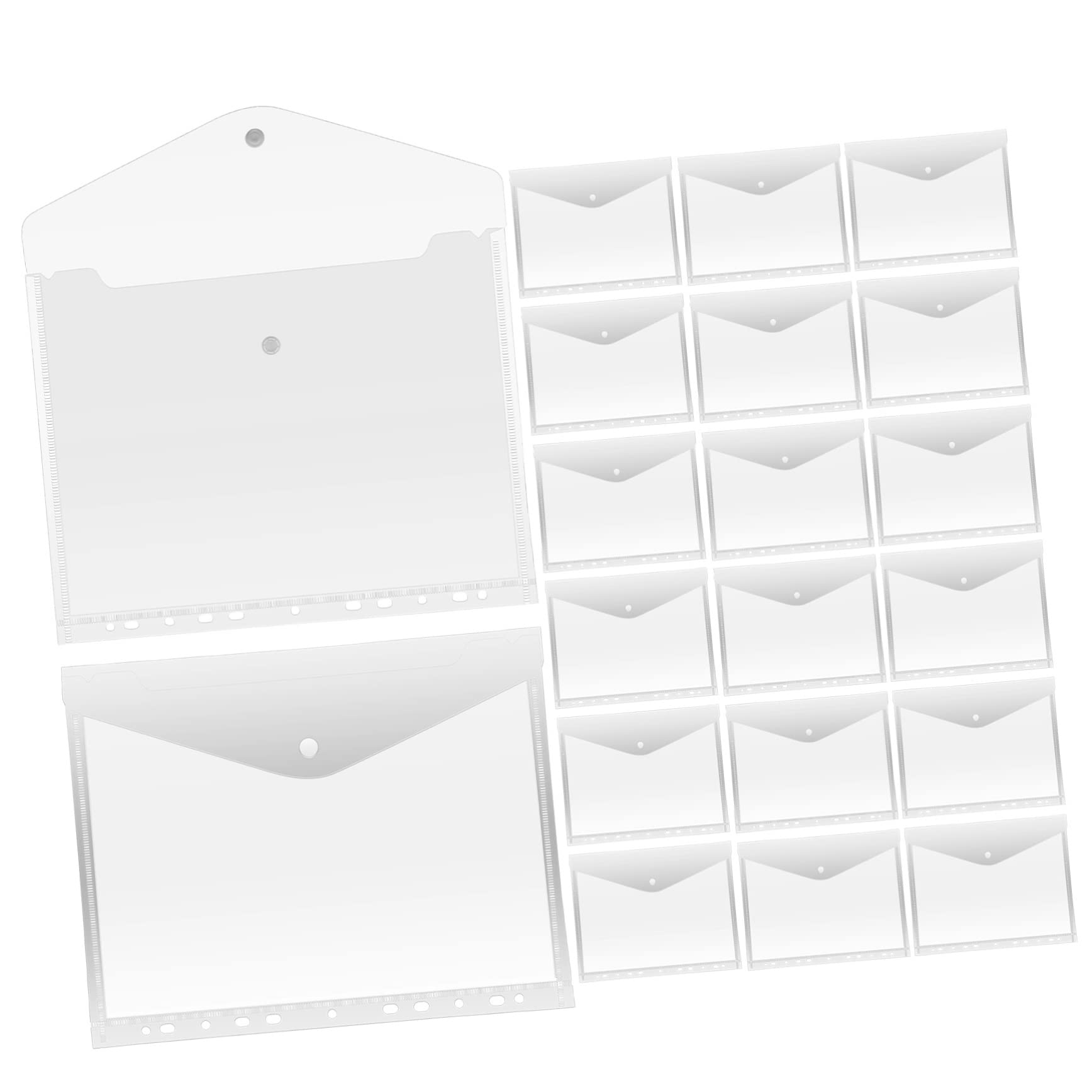 Chemises à Pochettes Trous A4 20 Pièces Pp Plastique Transparent