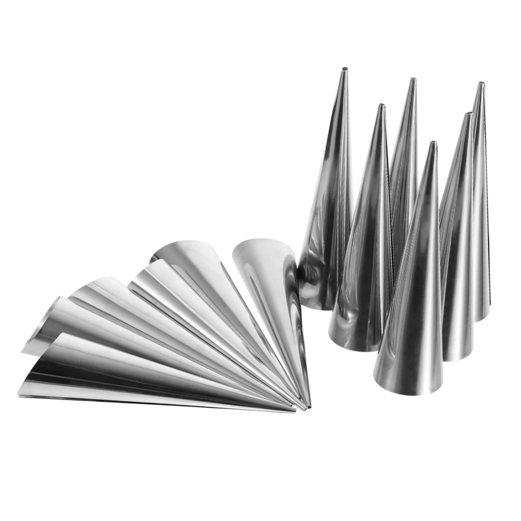 SOLUSTRE 12 Pcs Stainless Steel Croissant Conical Baking Tools for Puff Pastry Easy to Clean for Home and Professional Use