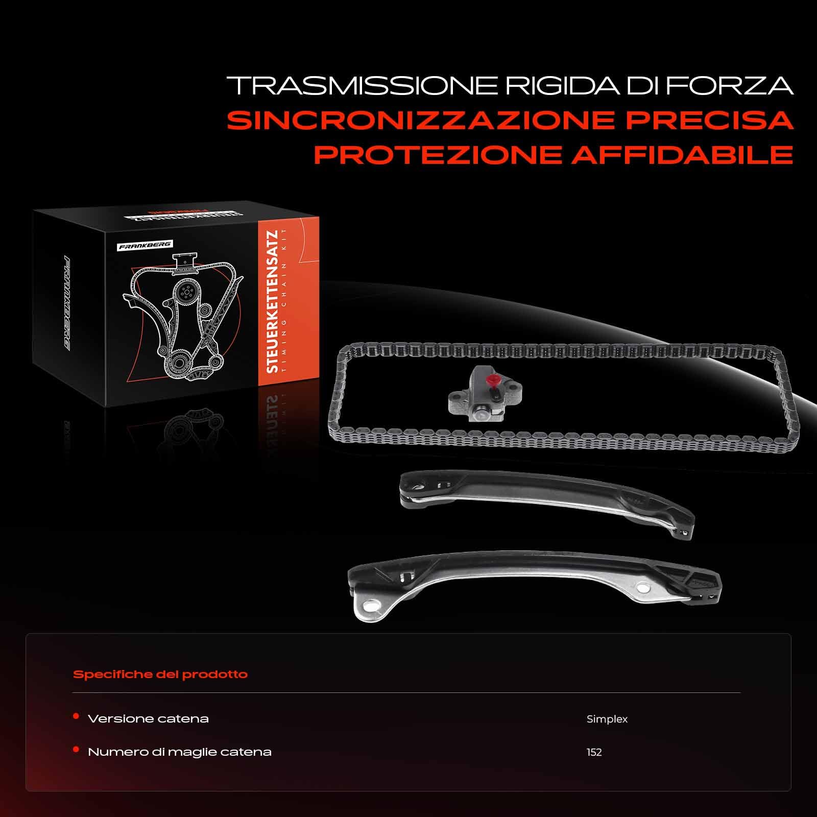 Frankberg 4x Catene di distribuzione Benzina Compatibile con S.a.n.d.e.r.o II 0.9L C.a.p.t.u.r I H5 J5 0.9L Qashqai II SUV J11 J11 1.2L Fortwo Coupé 453 1.0L C.a.p.t.u.r I H5 J5 1.2L For XL- 1