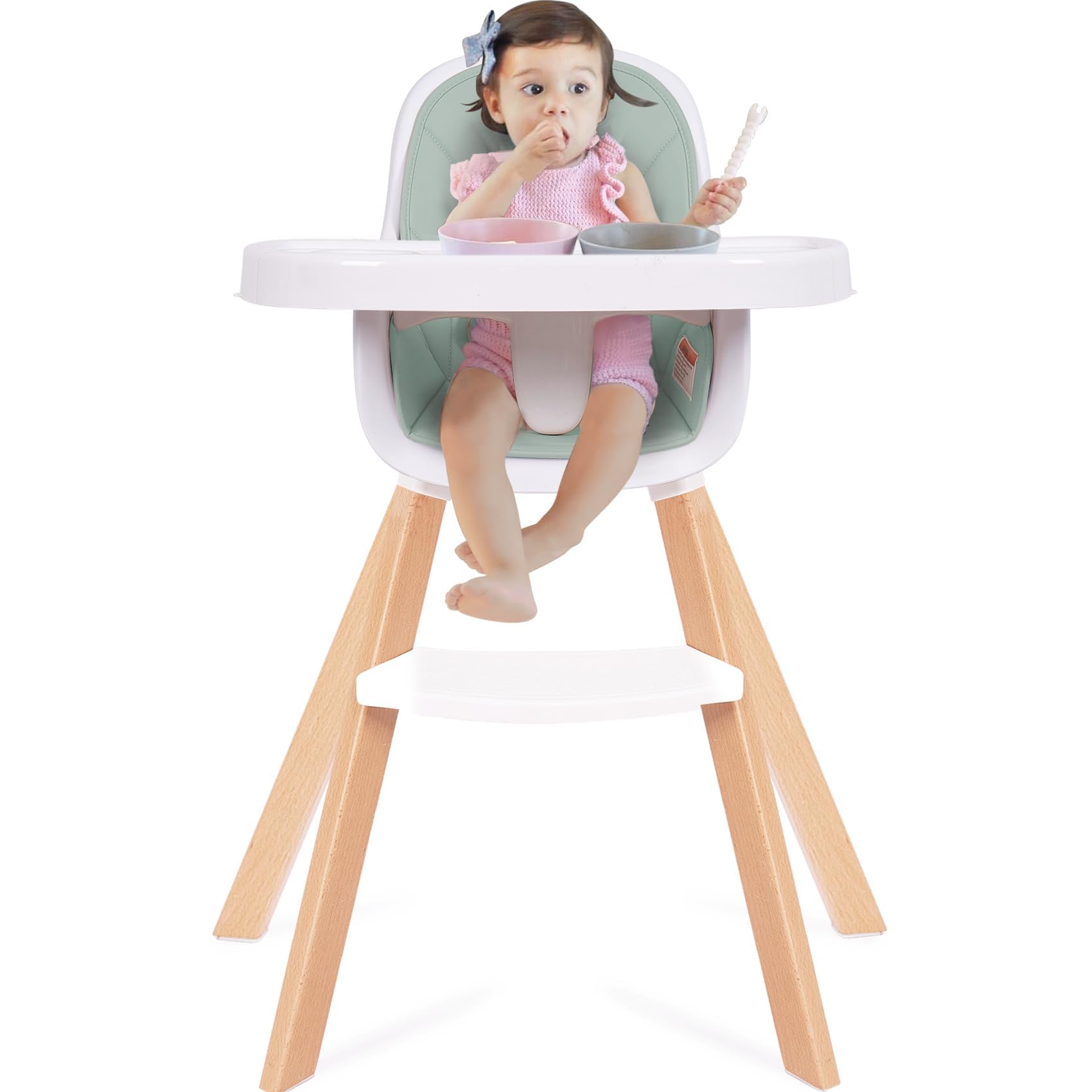 Photo 1 of Convertible High Chair, 3 in 1 High Chairs for Babies and Toddlers, Baby High Chair with Adjustable Legs