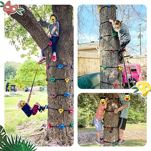 image for SEKKVY Ninja Tree Climbing Holds and Ratchet Straps for Kids Outdoor N