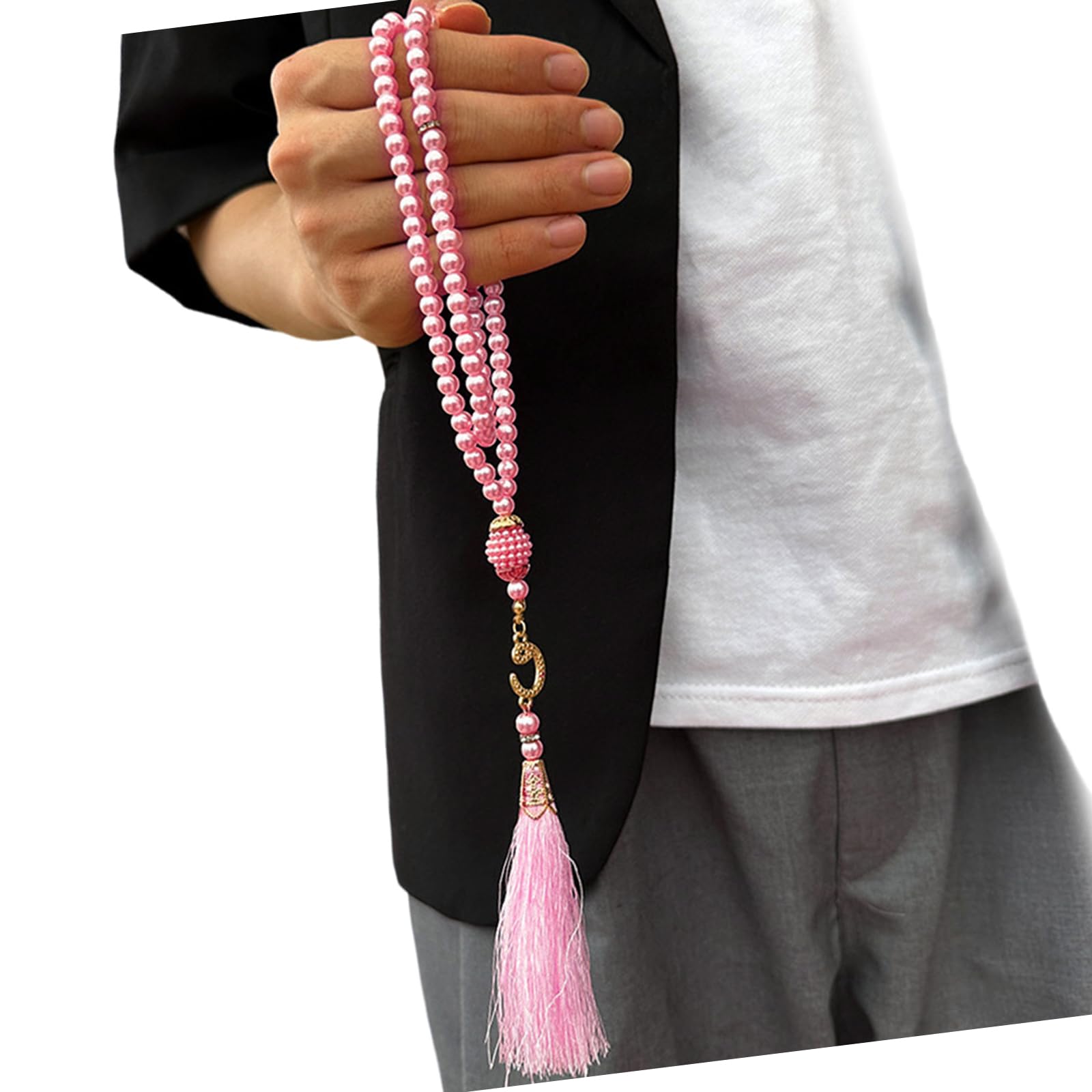 CAZSTYK Misbaha Artificial Pearls Prayer Beads 99 Beads for Spiritual Reflection and Cultural Event Gift Giving Supply Islams Prayer Tasbih