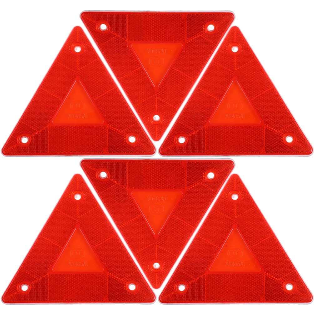 Housoutil 6pc Triangle Warning Frame, Emergency Warning Triangle Reflector, Safety Reflective Triangle Roadside Safety Triangle Kit for Vehicles Car Road (13.00X13.00X0.80cm)