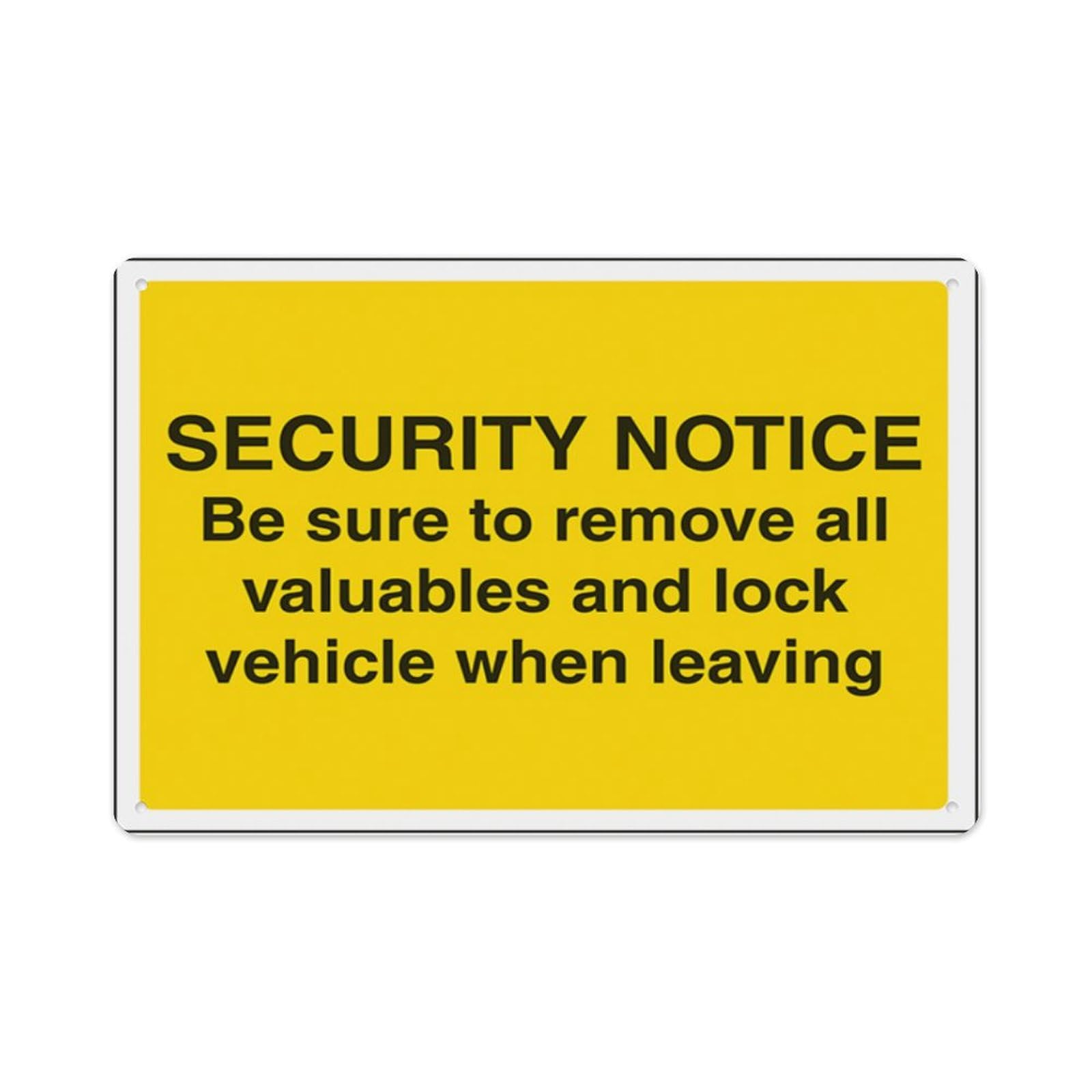 peiyeety Be Sure To Remove All Valuables And Lock Vehicle When Leaving Aluminum Tin Warning Signs For Home Outdoor Garden 8X12 Inches