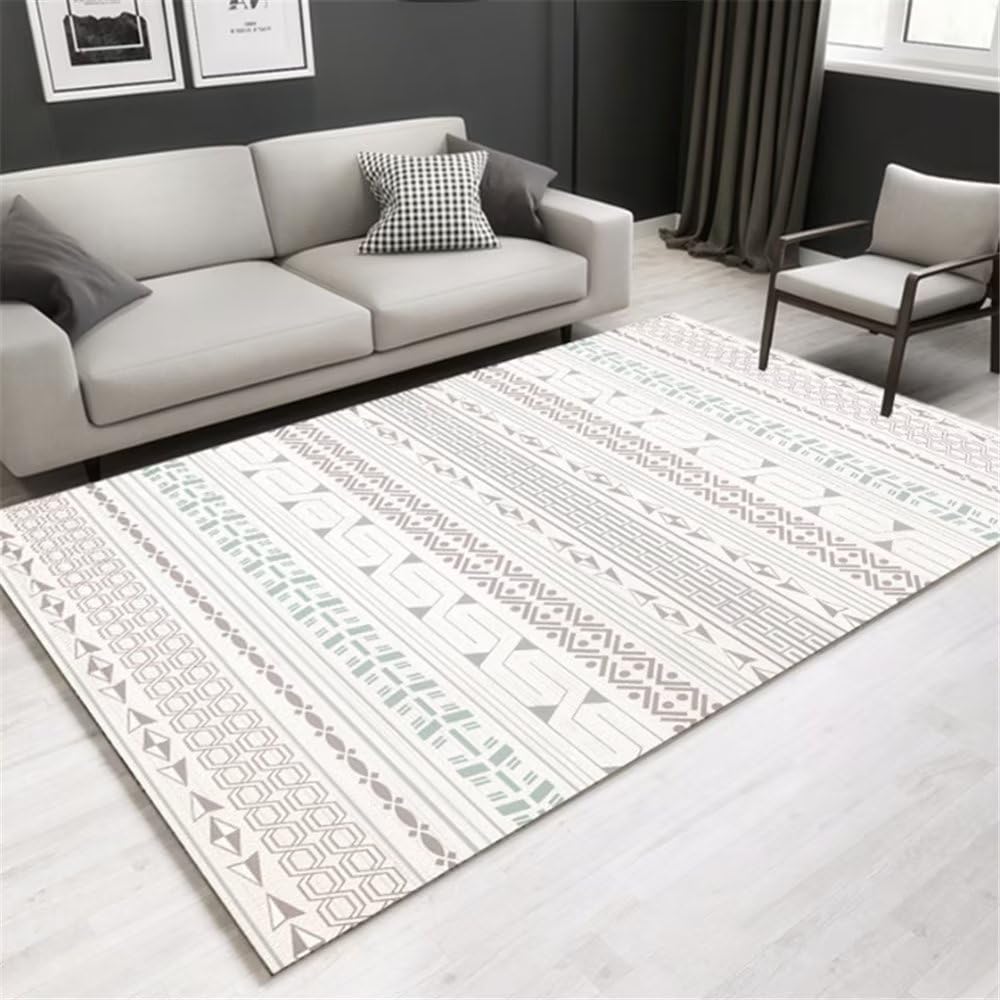 Tapis garcon gris minimaliste 100x200cm en tissage haute densité