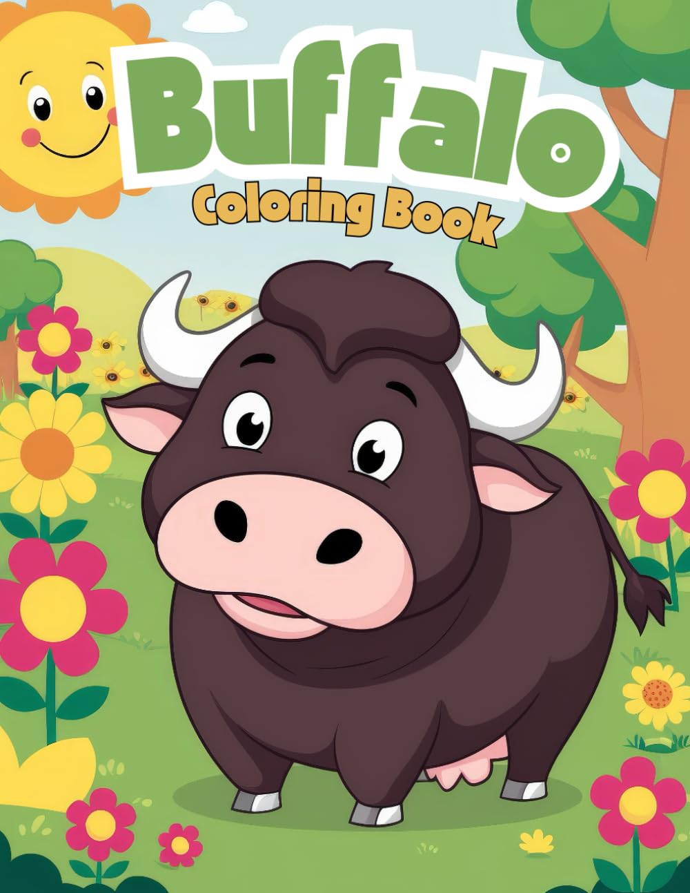 Buffalo Coloring Book for Kids: Discover the World of Buffalos with Fun and Easy Coloring Pages for Children