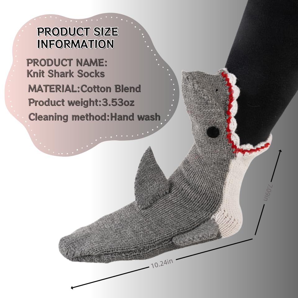 Image of LOLAT Novelty Animal Socks Knit Shark T-Rex Dinosaur Alligator Croc Sock for Christmas Gifts Creative Home Warm