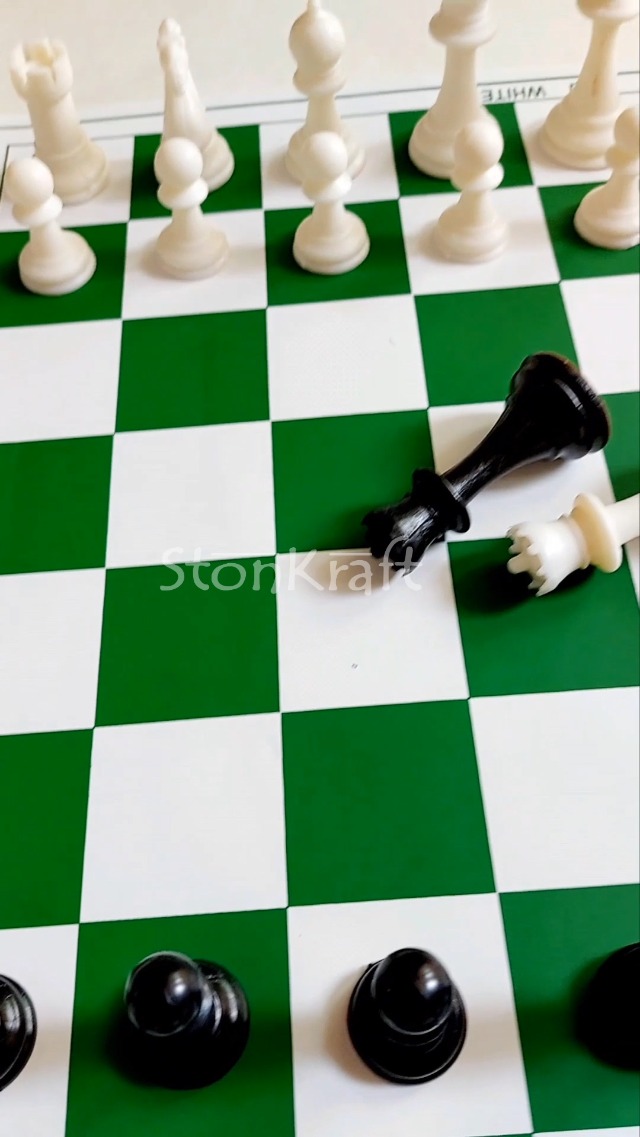 Jeu d'échecs 51cm vinyle blanc/noir avec pièces DGT lestées feutrées 95mm