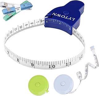 4PCS Body Tape Measure 60 Inch (150cm) - Retractable Measuring Tape for Body Accurate Way to Track Weight Loss Muscle Gain by One Hand, Easy Body Tape Measure